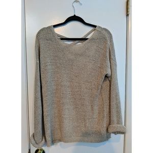 Beige Lattice-back Sweater
